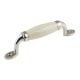 Cream Crackle Small Ceramic Silver Door Handles